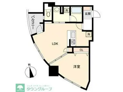 ドゥーエ上前津(1LDK/9階)の間取り写真