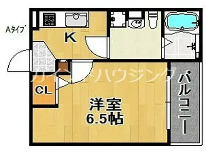 シャトー住之江(1K/1階)の間取り写真