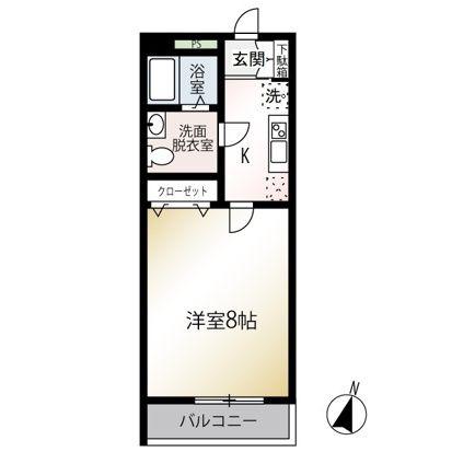 M QUARTO新井宿II(1K/2階)の間取り写真