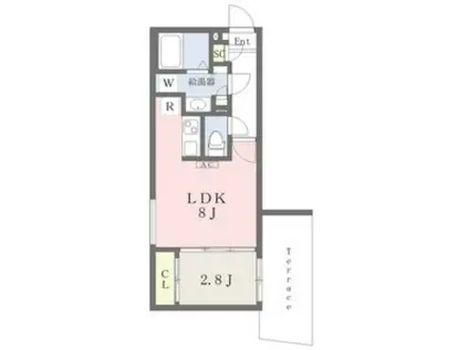 QUADOR新瑞橋(1LDK/1階)の間取り写真