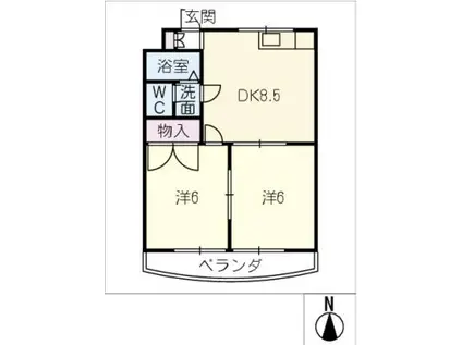 マンションとよかわ(2DK/3階)の間取り写真