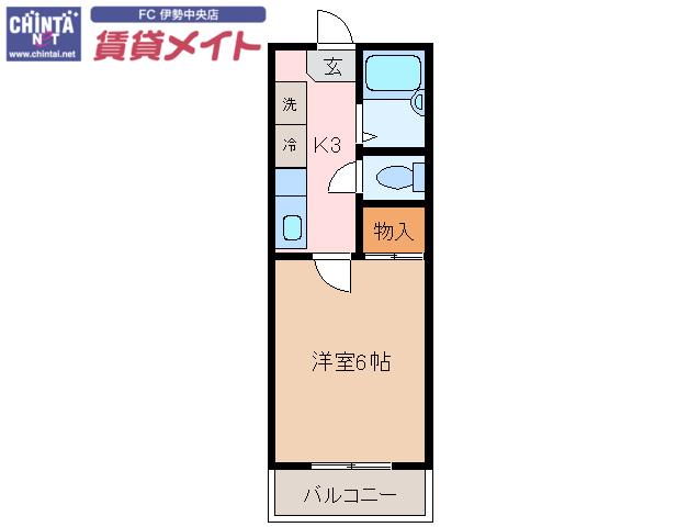 メゾンユートピア(1K/2階)の間取り写真