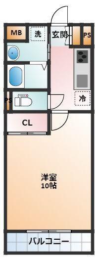 グレイティア四日市(1K/3階)の間取り写真