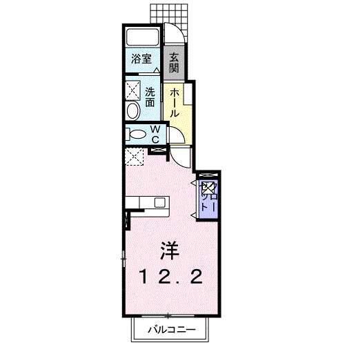 ラフィーネ関戸II(ワンルーム/1階)の間取り写真