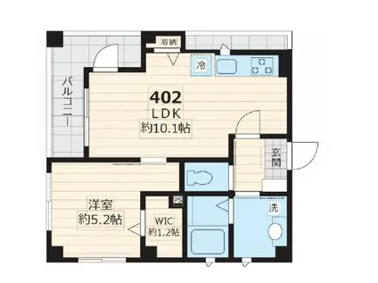 エクセルカーナ 祐天寺(1LDK/4階)の間取り写真