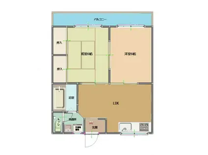 SINI LINTU(2LDK/2階)の間取り写真