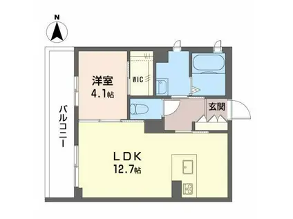 サンハウジング(1LDK/3階)の間取り写真