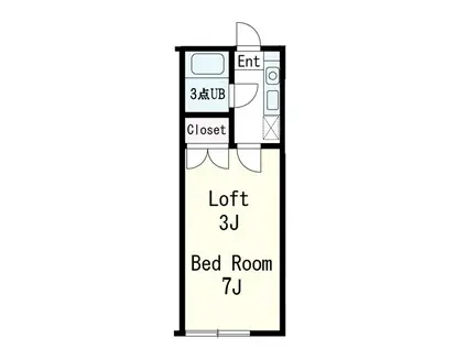 センターハイツ(1K/2階)の間取り写真