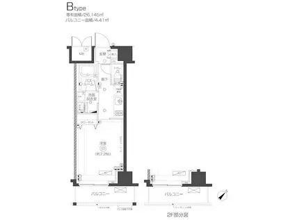 ZOOM志村坂上(1K/2階)の間取り写真
