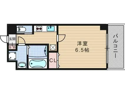 ララプレイス京町堀プロムナード(1K/11階)の間取り写真