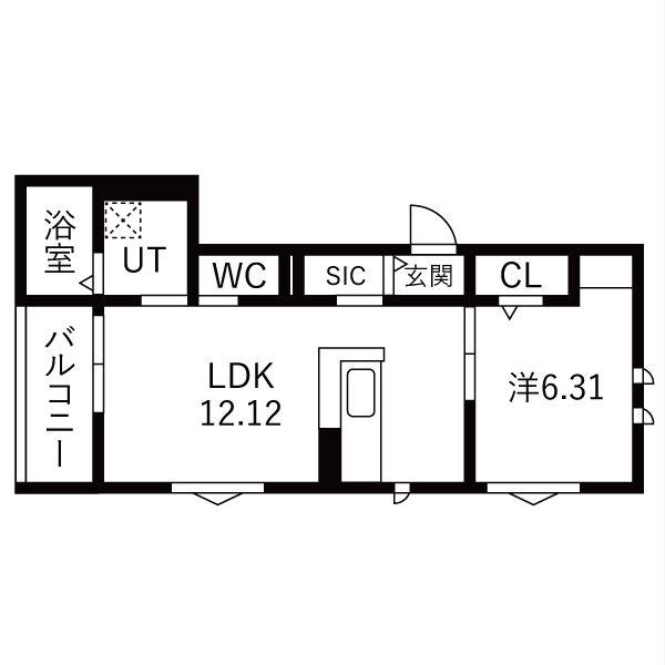 西新町PJ(1LDK/2階)の間取り写真