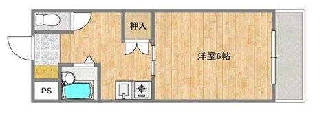 TAIHOメゾン大今里(1DK/4階)の間取り写真