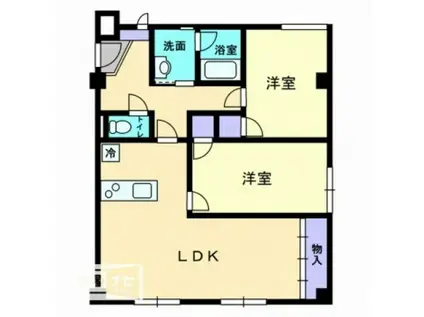 エルシェ太田(2LDK/2階)の間取り写真