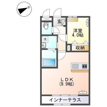 フレ・アジュール(1LDK/1階)の間取り写真