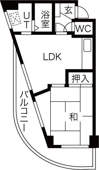 アルテハイム地行(1LDK/3階)の間取り写真