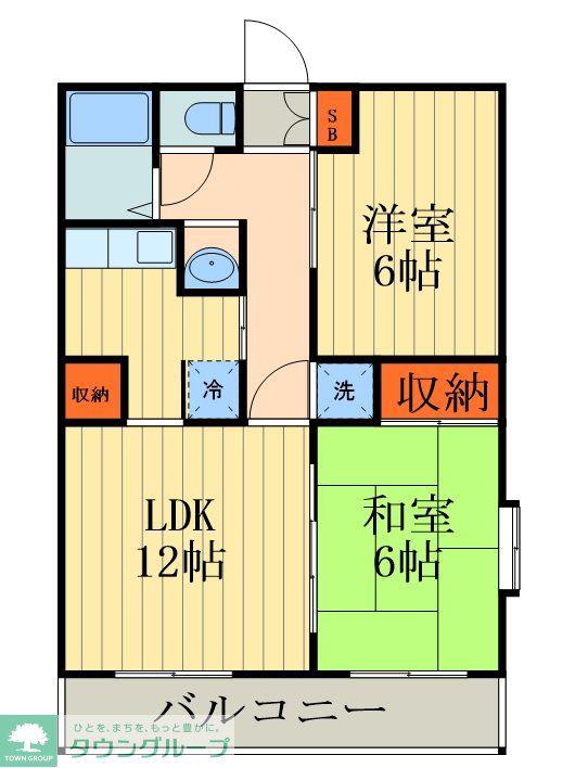アデリーヌハイツ(2LDK/1階)の間取り写真