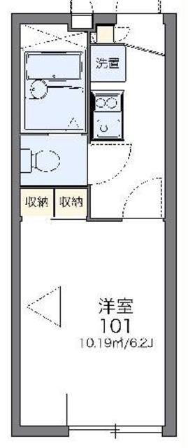 レオパレス若葉(1K/1階)の間取り写真