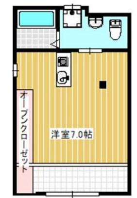 BELLE-VUE FLEUVE B(ワンルーム/1階)の間取り写真