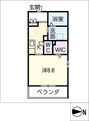 S・J CASA(1K/1階)の間取り写真