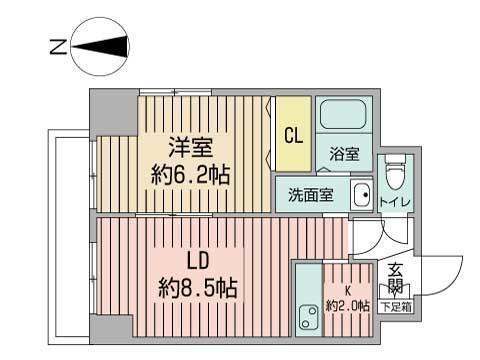 HELM21(1LDK/4階)の間取り写真