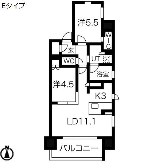 ローレルアイ名駅東(1LDK/4階)の間取り写真