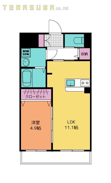アーサー金池(1LDK/1階)の間取り写真