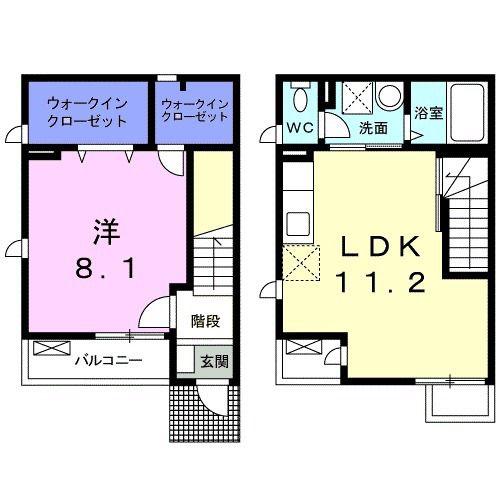 メーアハイト すず(1LDK/1階)の間取り写真