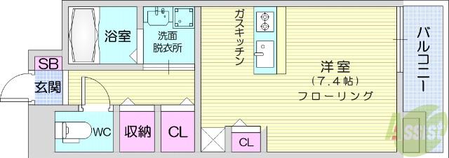 エクセレントジール5(ワンルーム/3階)の間取り写真