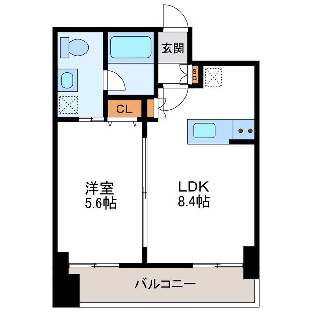プライマル札幌北4条(1LDK/4階)の間取り写真