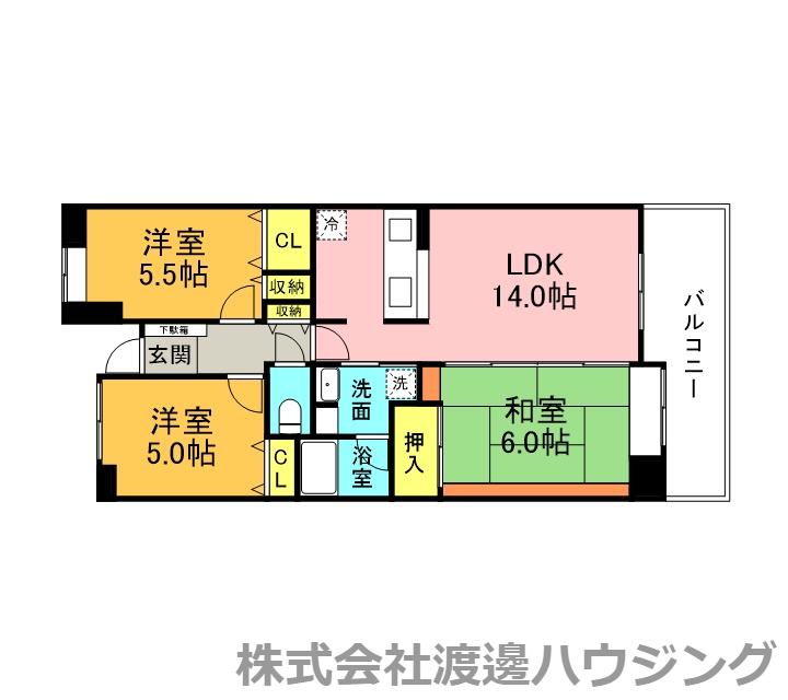 シティコート曽根東町五番館(3LDK/10階)の間取り写真