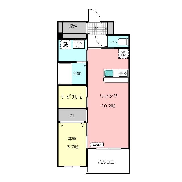 LEO CUORE KASUGA(1SLDK/3階)の間取り写真