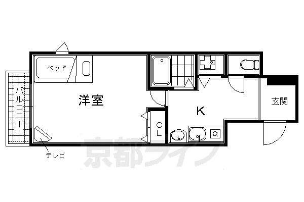 サムティ京都駅前(1K/4階)の間取り写真