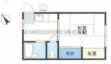 坂詰ハイツ(1K/1階)の間取り写真