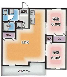 ノアズ・アーク(2LDK/2階)の間取り写真