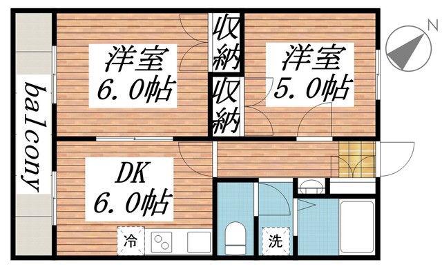 プリマベーラ(2DK/3階)の間取り写真