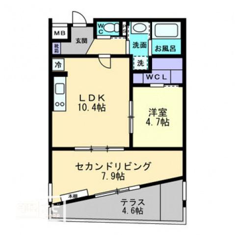 モンテルーチェ医学部前(2LDK/1階)の間取り写真