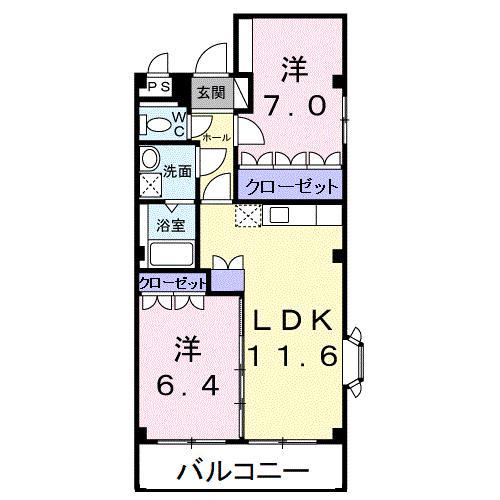 サンフィット(2LDK/2階)の間取り写真