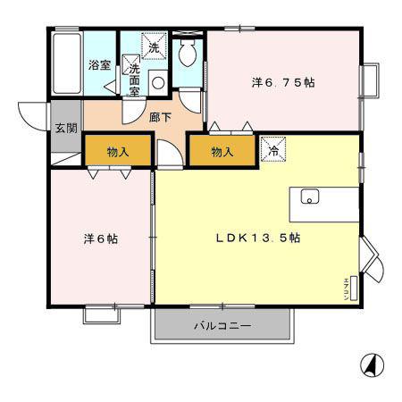 ロイヤルシャトー(2LDK/2階)の間取り写真