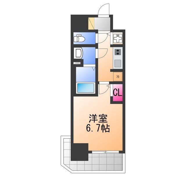 S-RESIDENCE堺湊駅前AZURE(1K/5階)の間取り写真