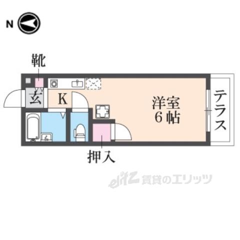 リバーサイド翠(ワンルーム/2階)の間取り写真