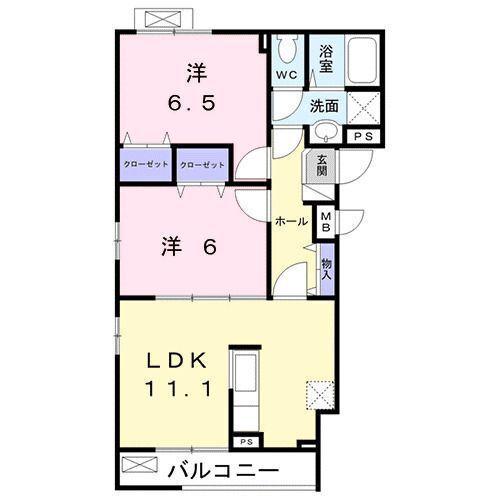 Y・Kアルダン(2LDK/3階)の間取り写真