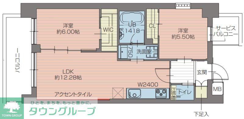 プレジオ北綾瀬ASIAN(2LDK/7階)の間取り写真
