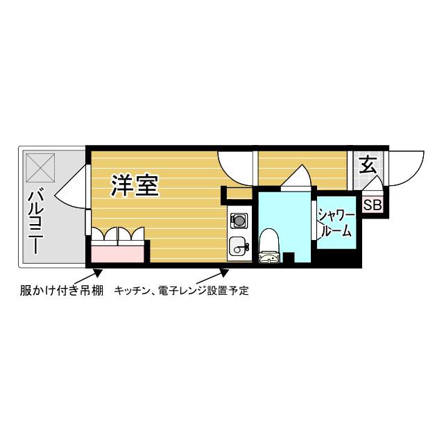 GSハイム元町(1K/10階)の間取り写真