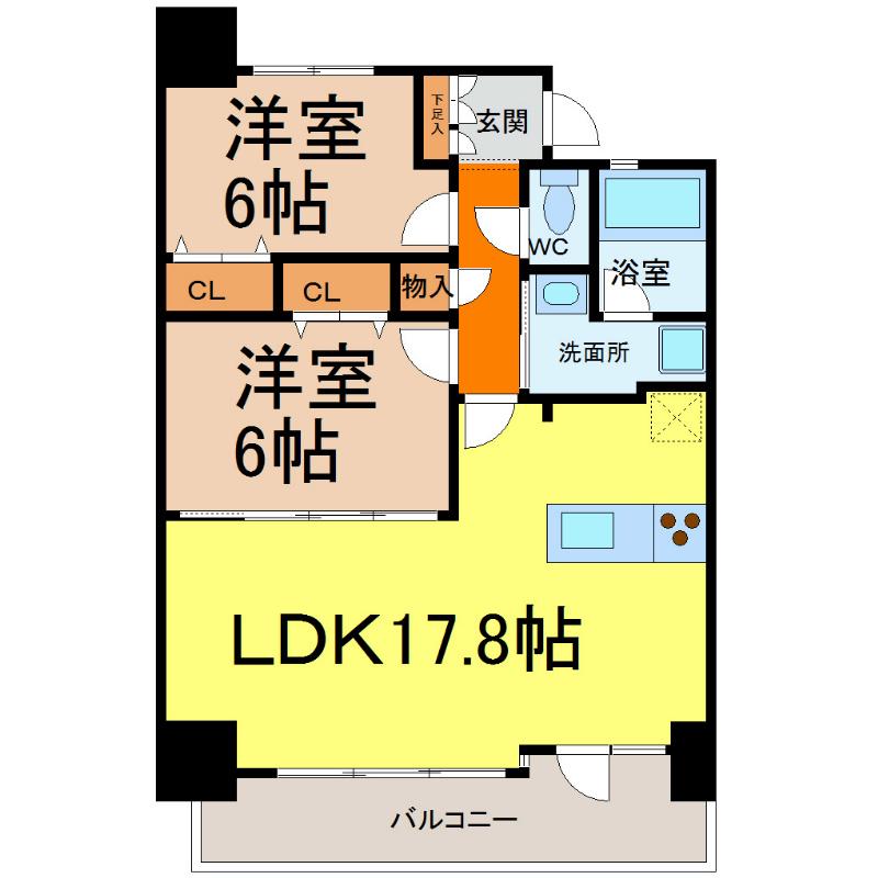 CHAYAGASAKA RISE(2LDK/11階)の間取り写真