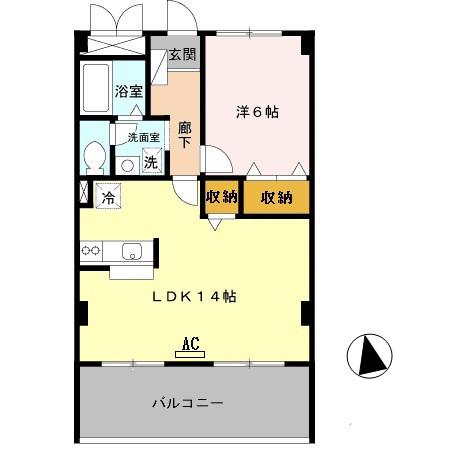 エルロード住吉7号館(1LDK/4階)の間取り写真