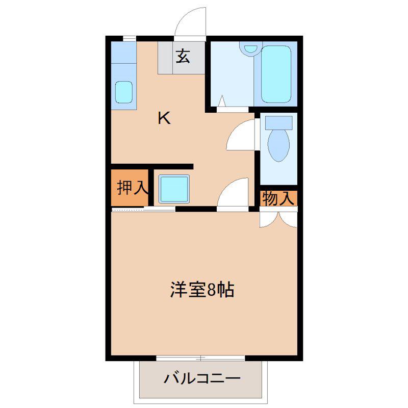 エイブルワン(1K/2階)の間取り写真
