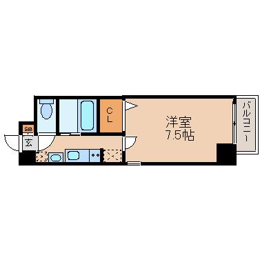 セントラルハイツ明野(1K/4階)の間取り写真