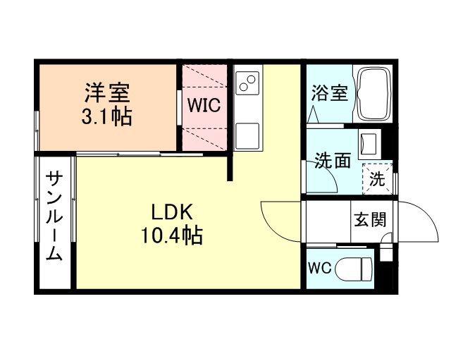 FELICE二俣新町A棟(1LDK/1階)の間取り写真