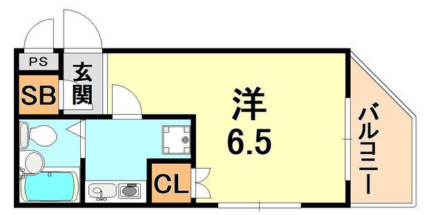 エルミーレ兵庫駅前(1K/3階)の間取り写真