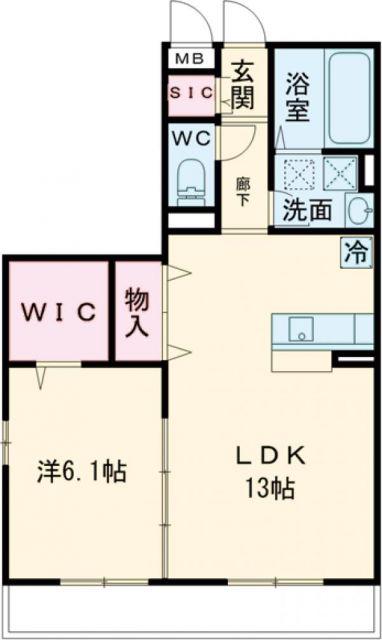 アルシオネ(1LDK/3階)の間取り写真